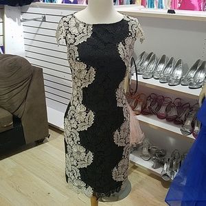 Black and white laced dress